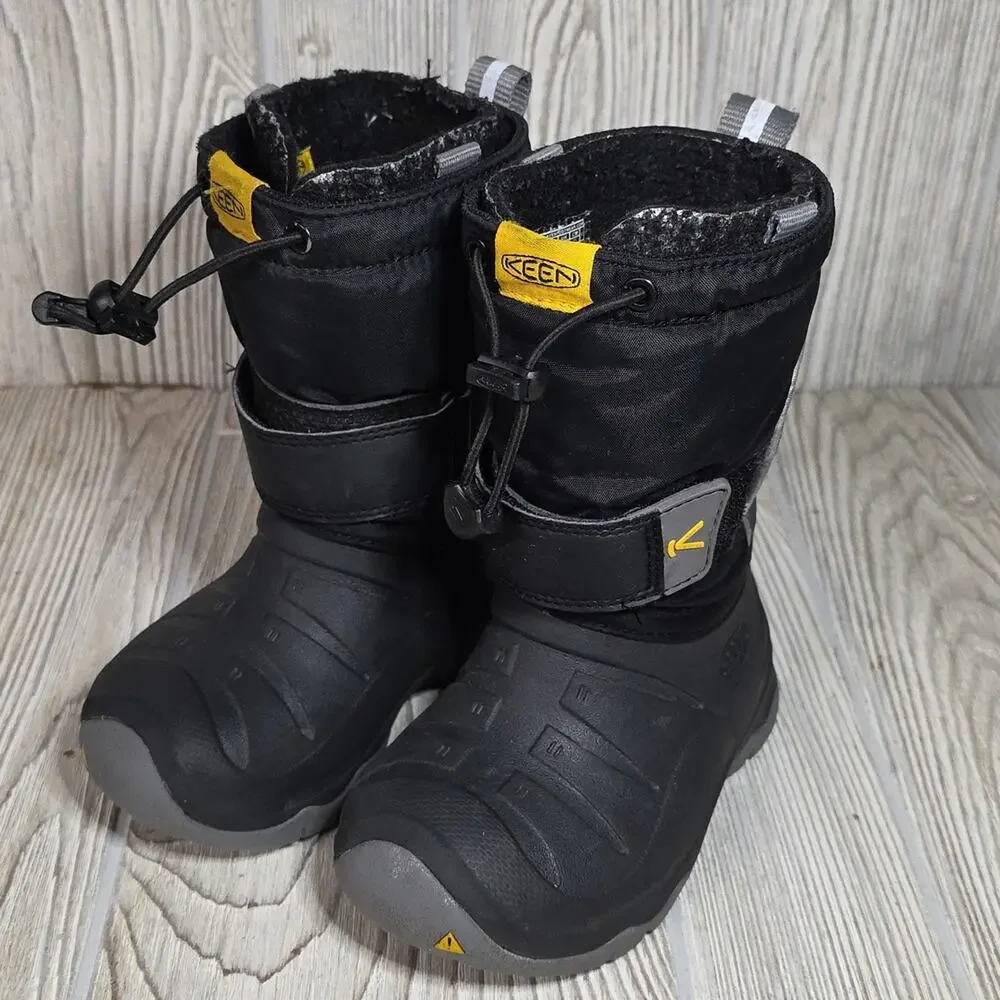 KEEN Lumi II Waterproof Insulated Black Snow Boots Kids Toddler Size 8